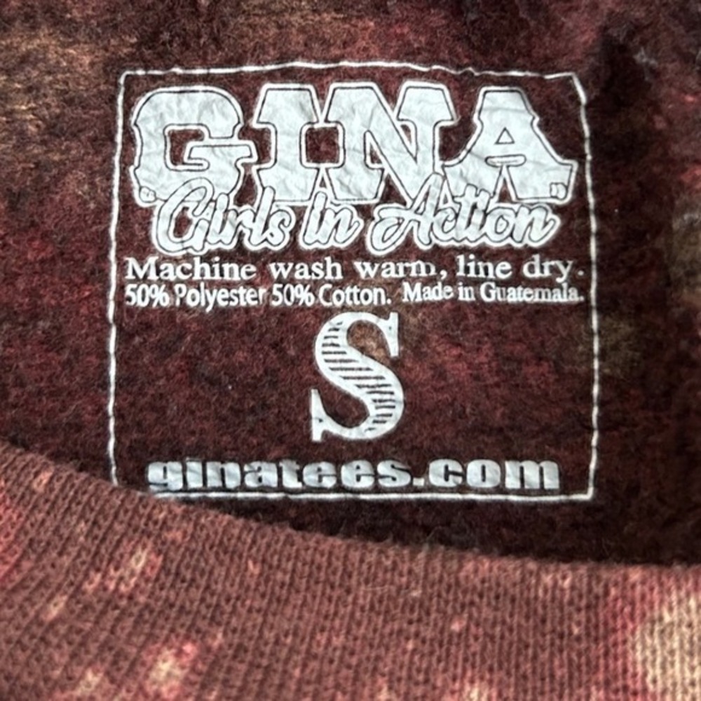 Gina Girls in Action Women Small Rodeo Faded Tie-Dye Red Sweatshirt Casual Boho - Picture 5 of 7